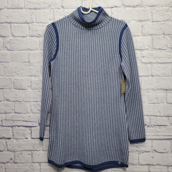 NWT Title Nine Barra Tunic Sweater Sz S Wool Blend Herringbone Preppy Academia - Picture 1 of 10